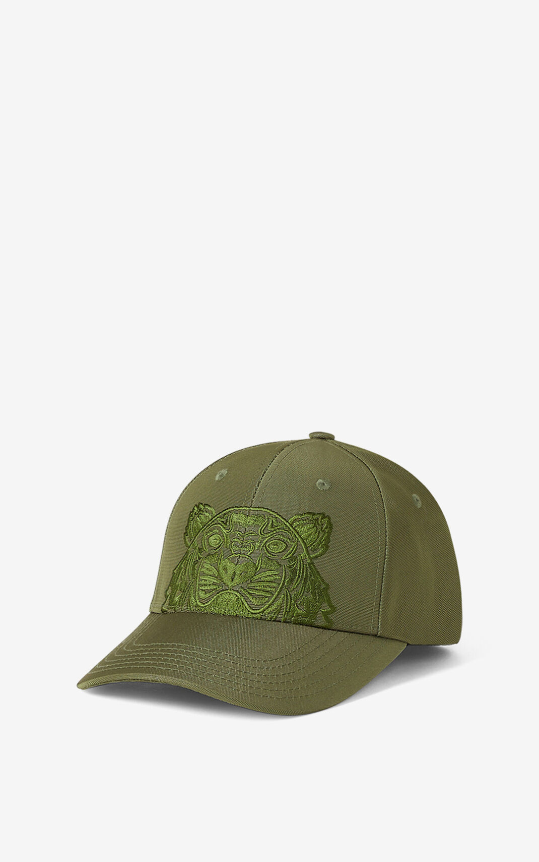 Casquette Kenzo Femme Toile Kampus Tiger Vert Olive FYUGP-0631